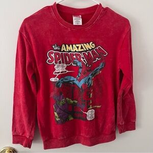 Marvel Amazing Spider-Man Pullover Crewneck Sweatshirt Youth Large 10-12 Red